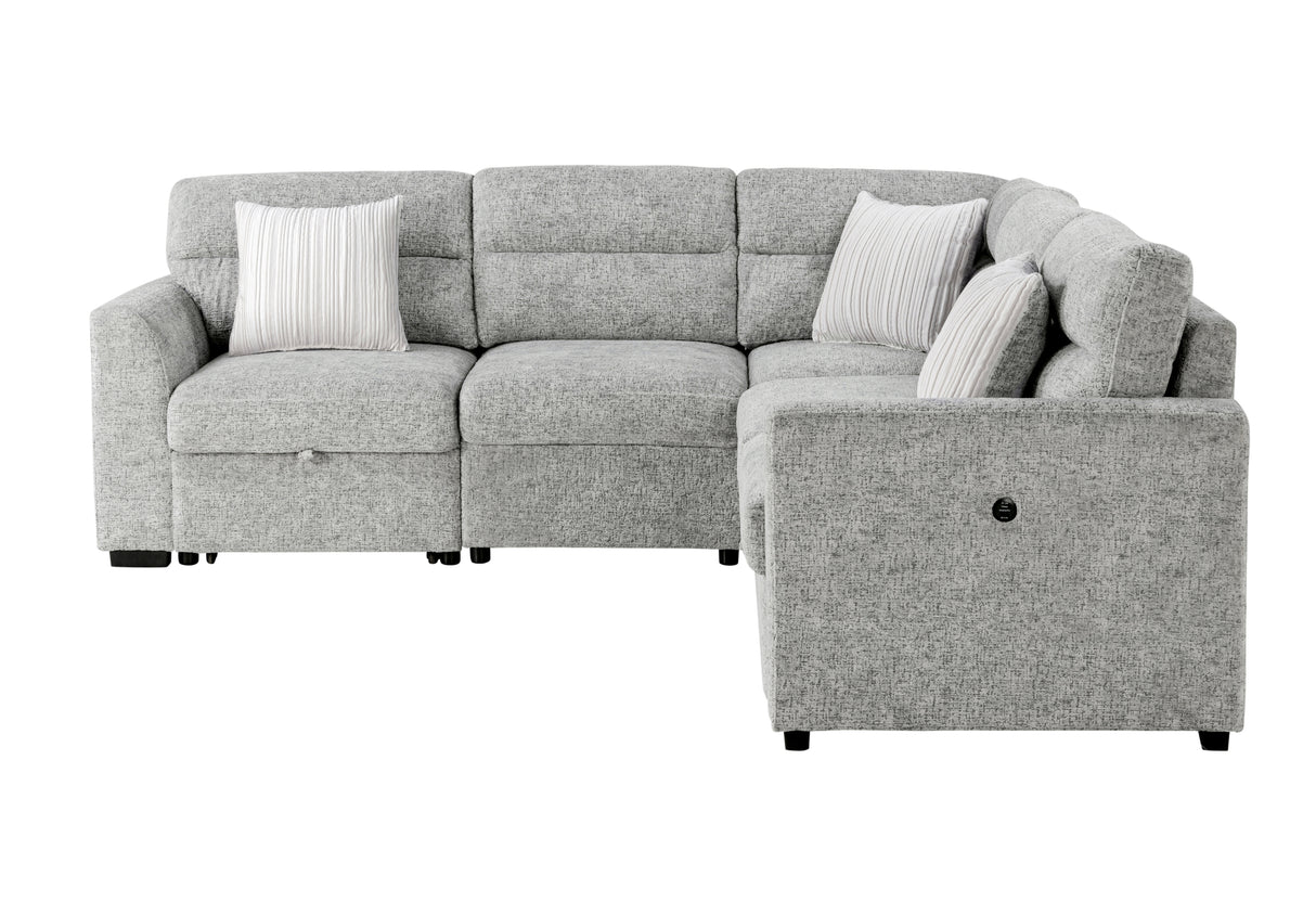 U9401 Nickel Sectional With 3 Pillows | Global Furniture USA