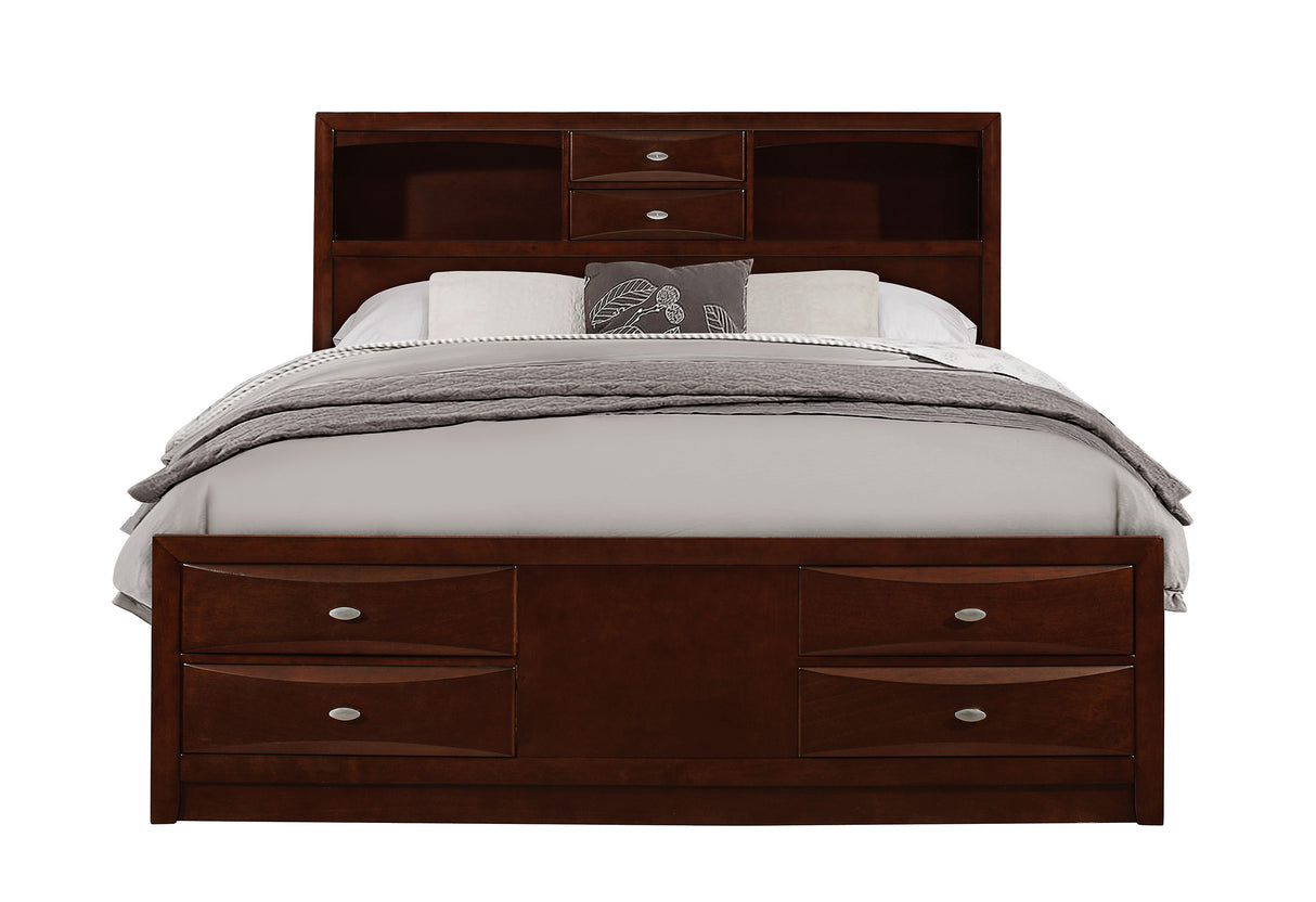 Linda Merlot Queen Bed with Storage Drawers – Global Furniture USA
