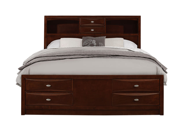 Linda Merlot Queen Bed with Storage Drawers – Global Furniture USA