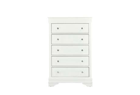 Pompei Metallic White Chest | Global - Home Elegance USA
