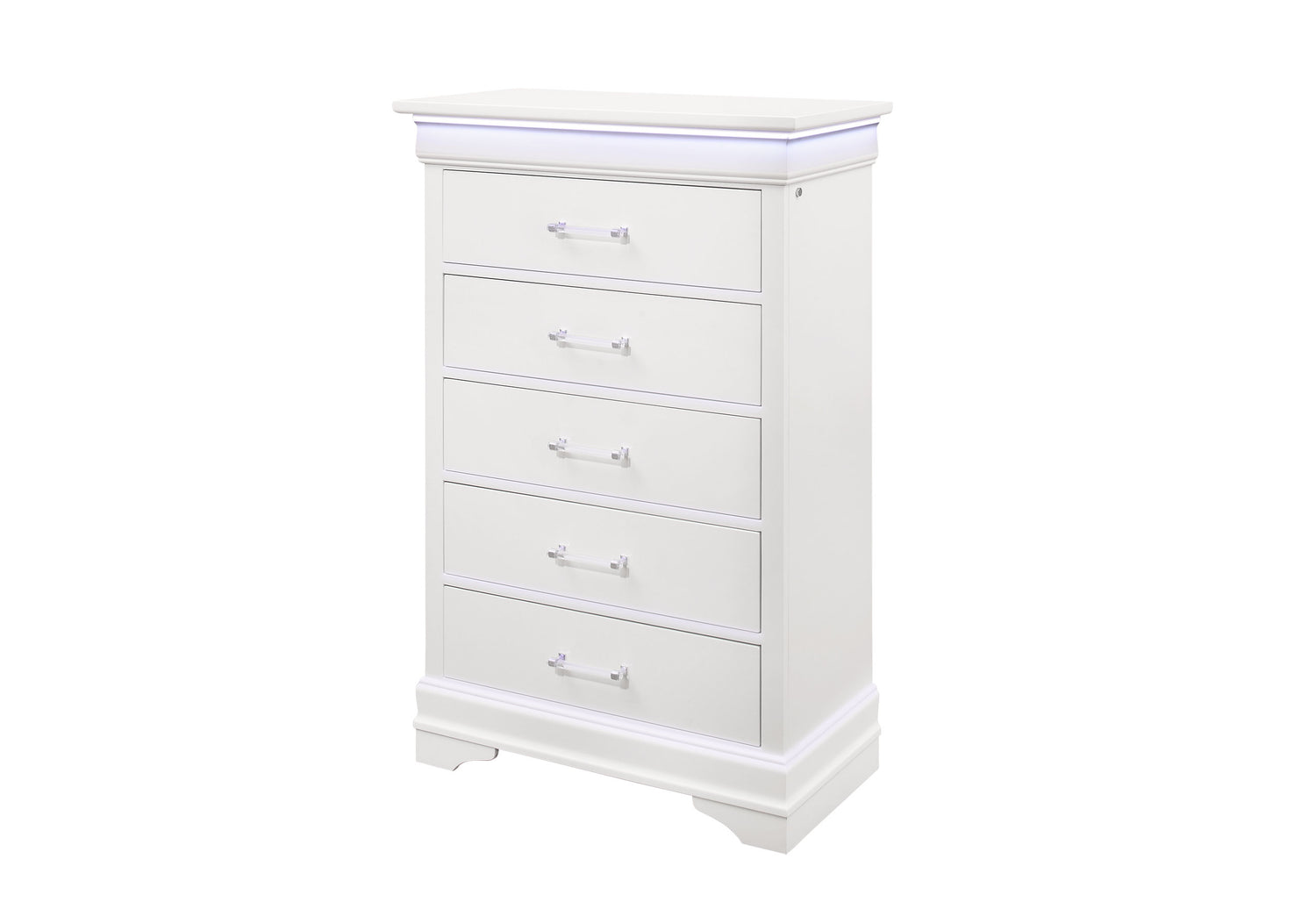 Charlie White Chest With Led | Global - Home Elegance USA