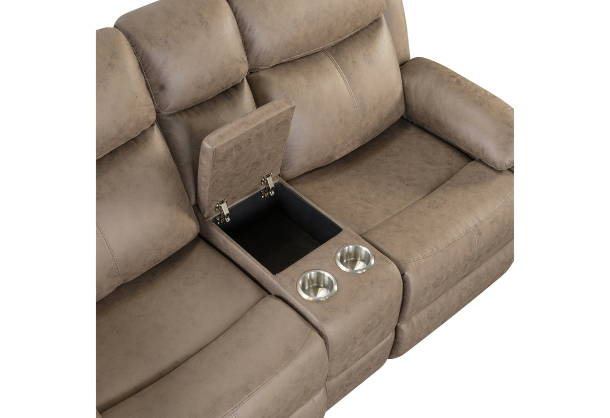 U6026 Brown Console Reclining Loveseat | Global Furniture USA - Home Elegance USA