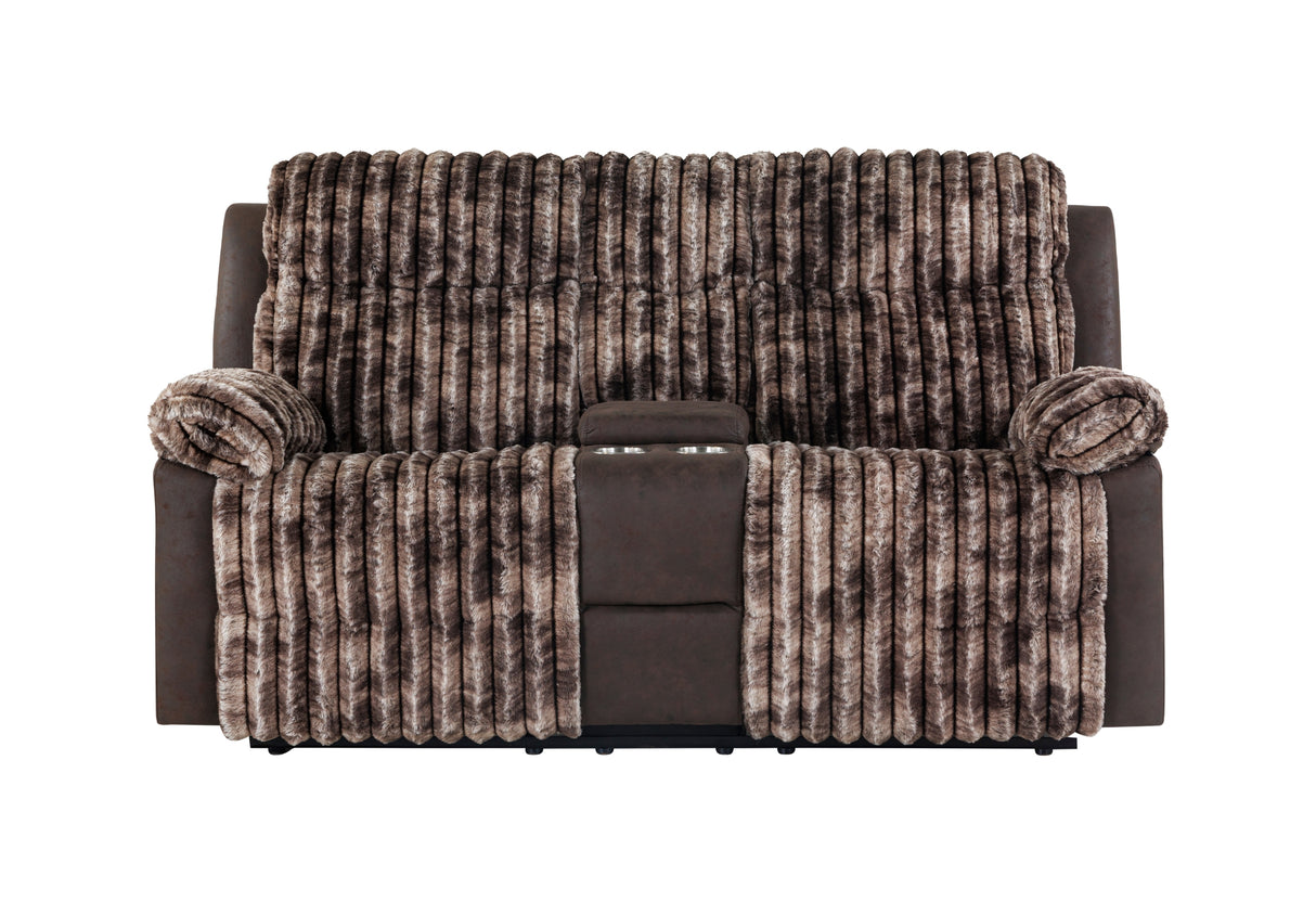U6028 Brown Console Reclining Loveseat | Global Furniture USA