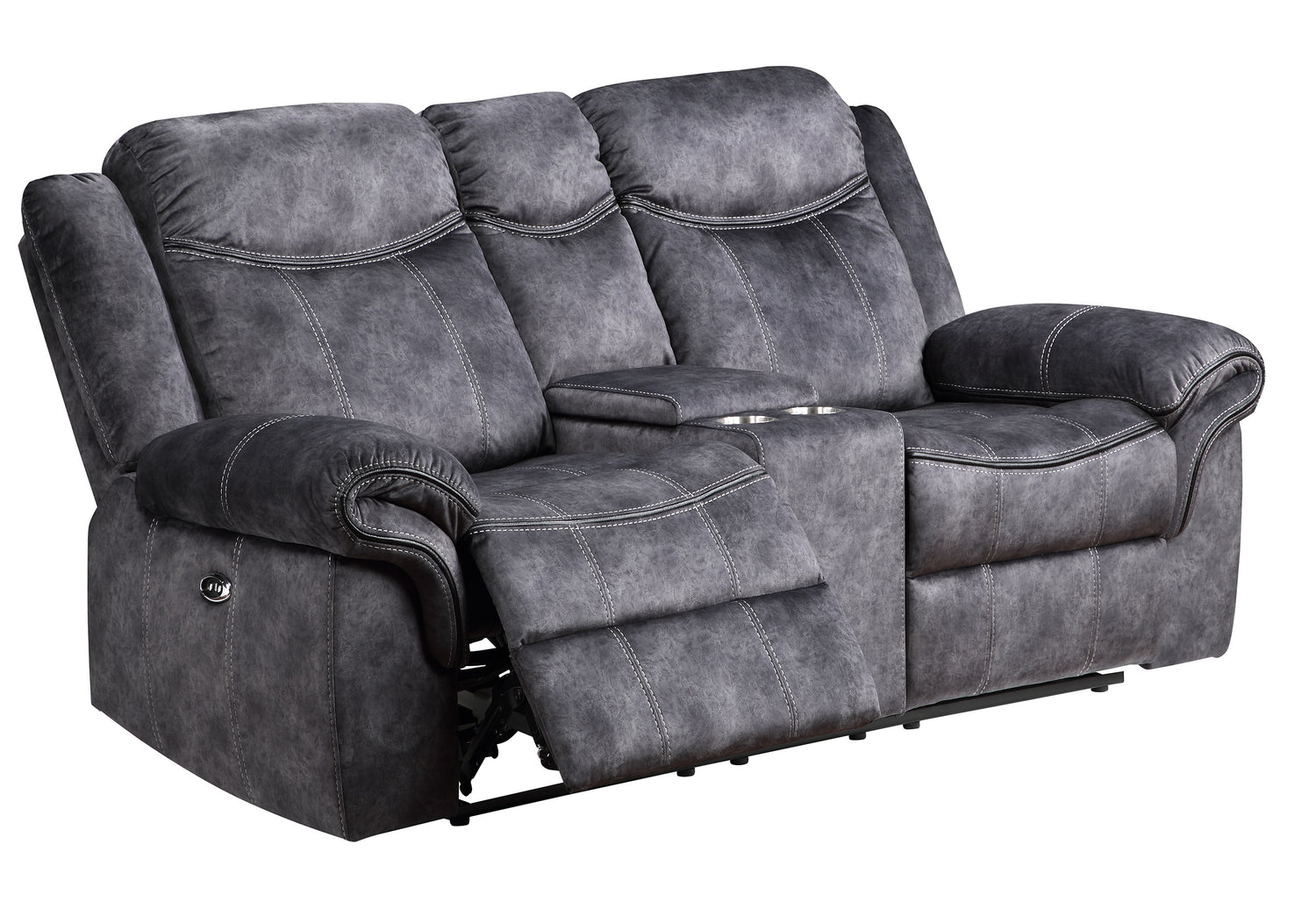 U2200 Domino Granite Power Console Reclining Ls With Power Switch | Global Furniture USA