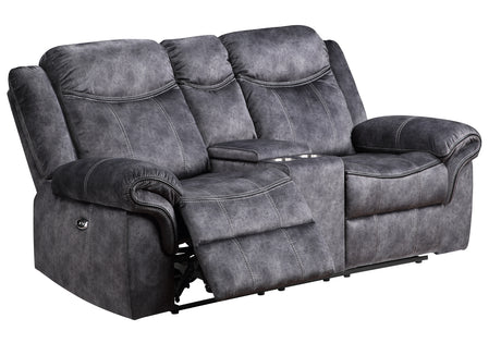 U2200 Domino Granite Power Console Reclining Ls With Power Switch | Global Furniture USA
