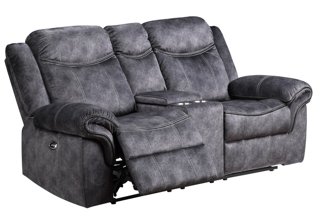 U2200 Domino Granite Power Console Reclining Ls With Power Switch | Global Furniture USA