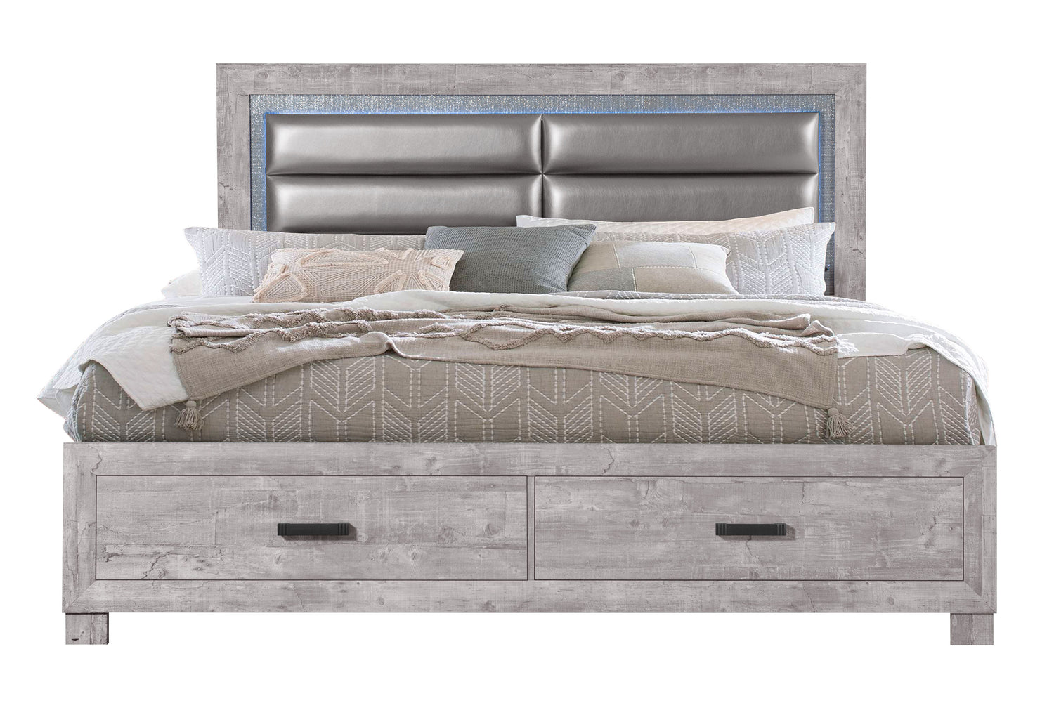Nolan Grey King Bed | Global - Home Elegance USA