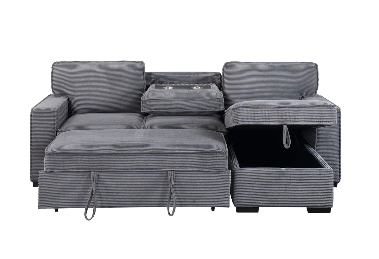 U0203 Light Grey Reversible Sofa Bed | Global Furniture USA