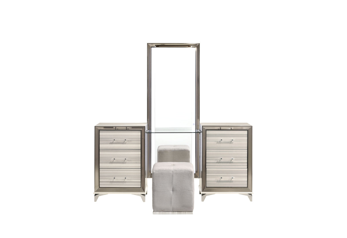 Zambrano White Vanity Set | Global Furniture USA