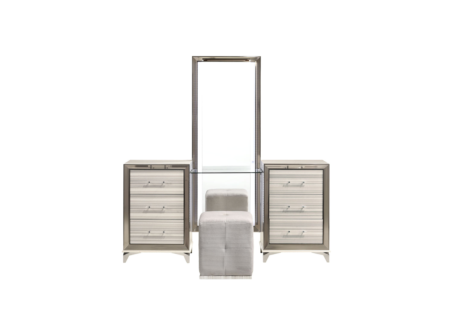 Zambrano White Vanity Set | Global Furniture USA