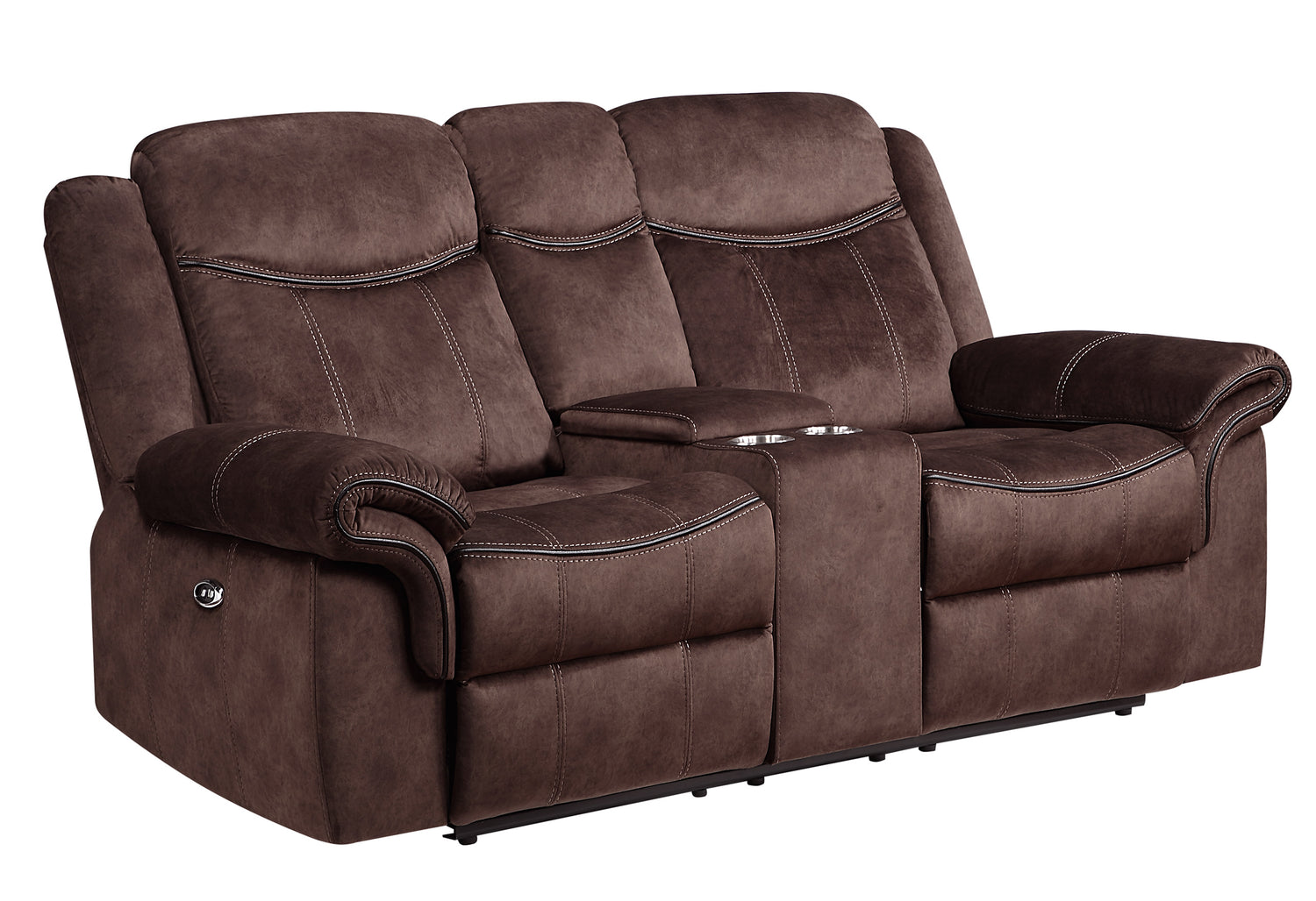 U2200 Domino Coffee Power Console Reclining Ls With Power Switch | Global Furniture USA