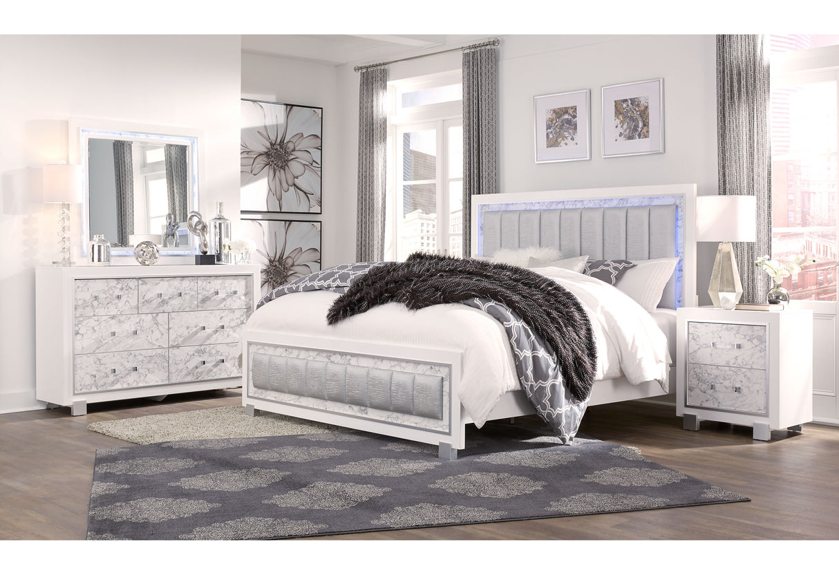 Santorini White Queen Bed | Global
