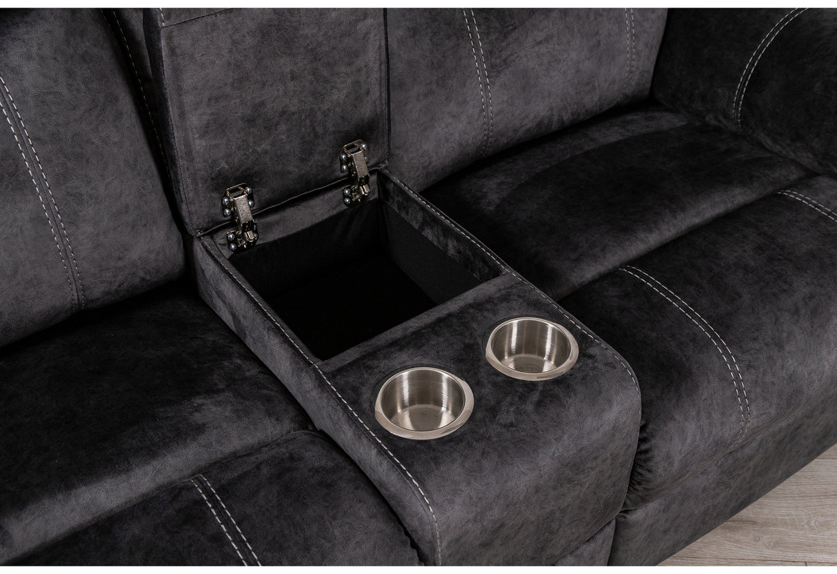 U7303 Domino Granite Console Reclining Loveseat | Global Furniture USA