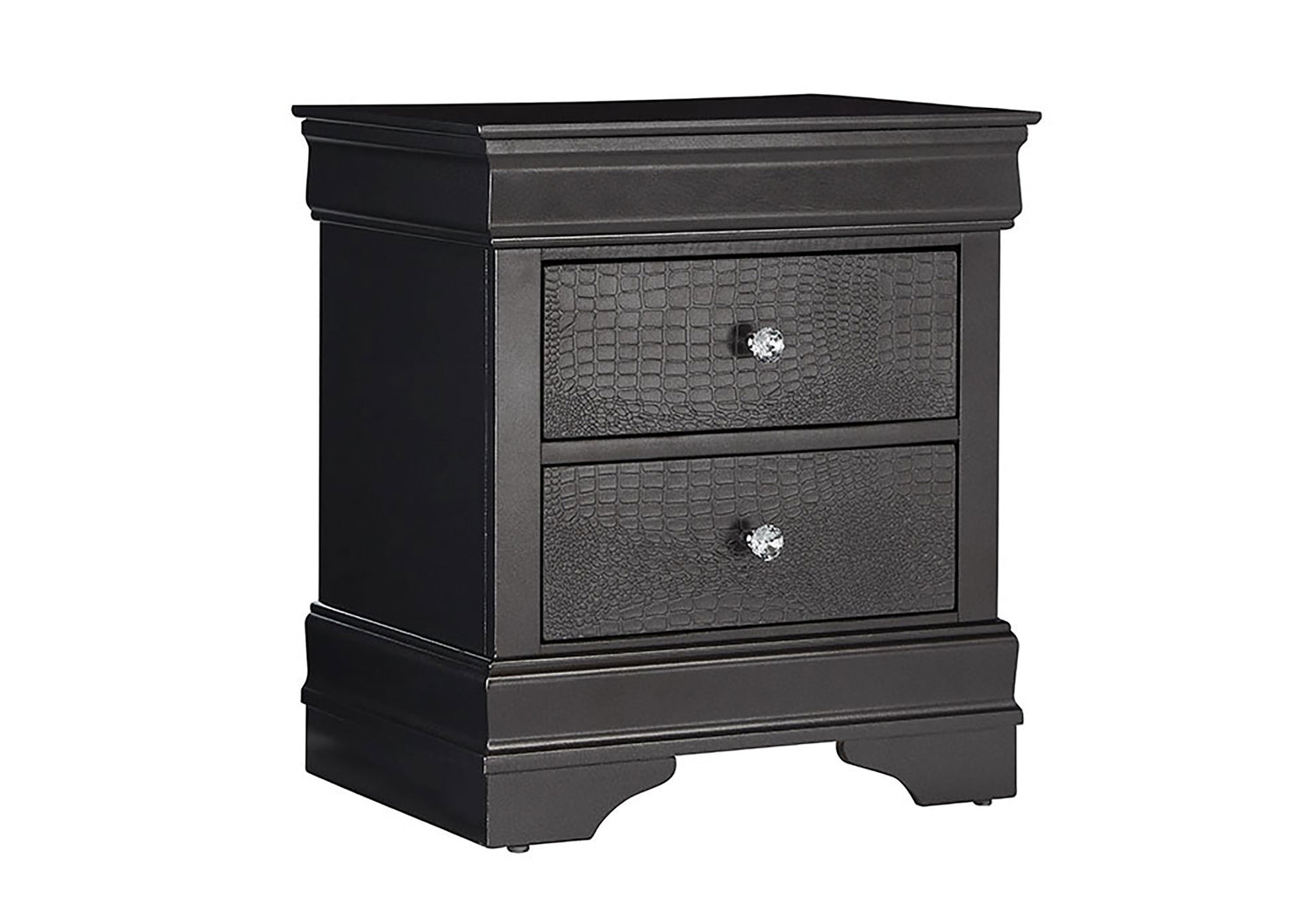 Pompei Metallic Grey Nightstand | Global Furniture USA - Home Elegance USA