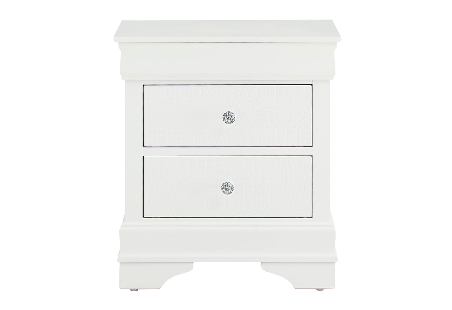 Pompei Metallic White Nightstand | Global Furniture USA - Home Elegance USA