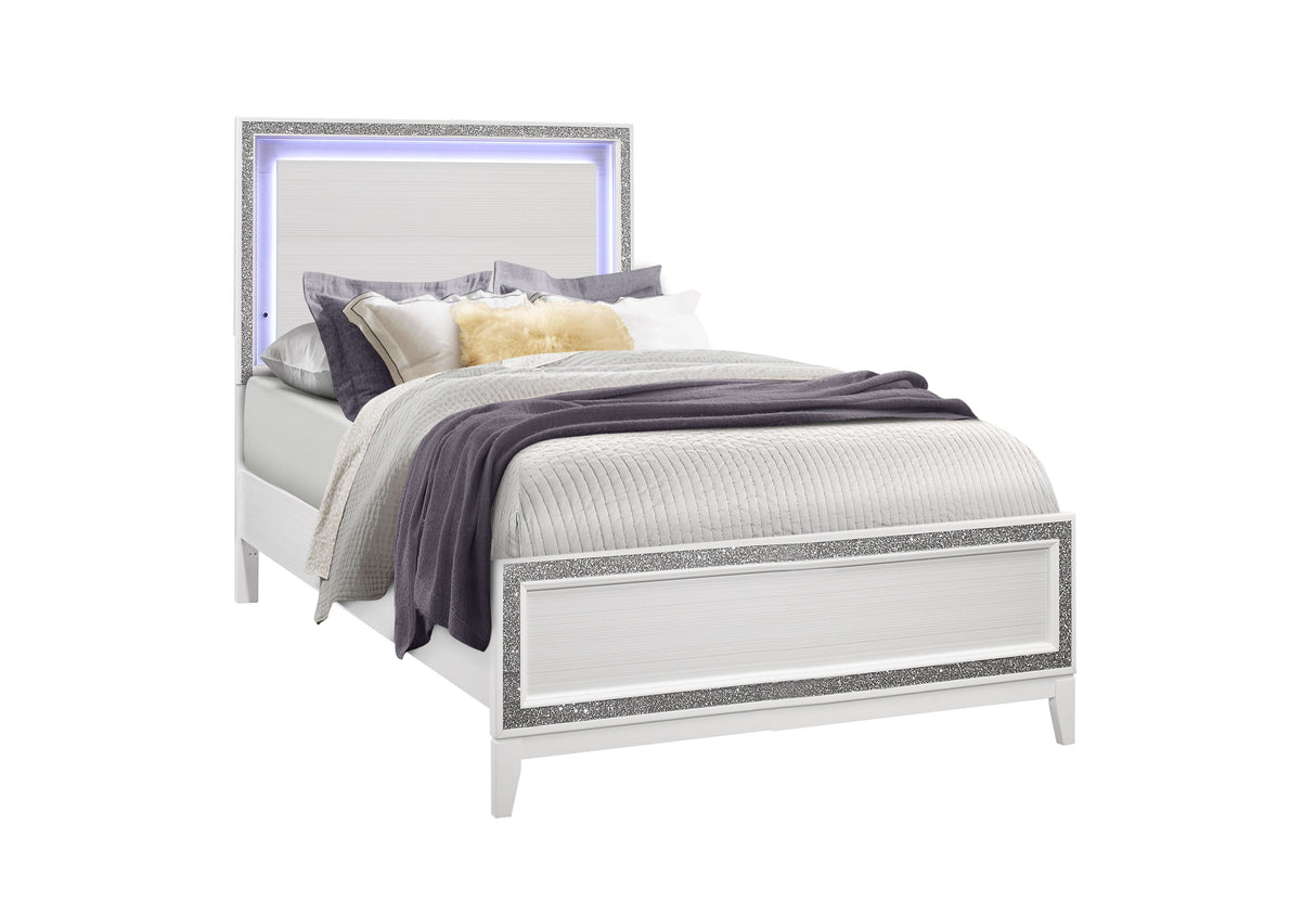 Lily White Full Bed | Global - Home Elegance USA