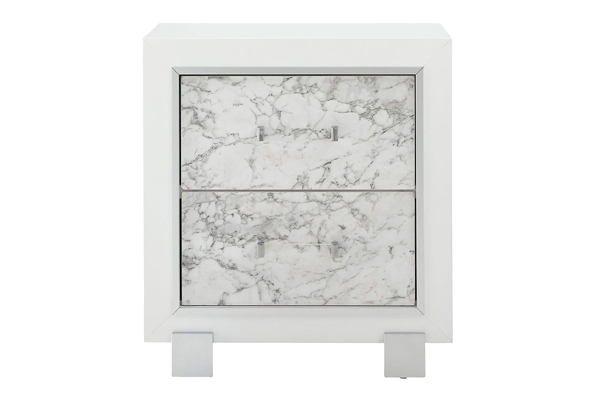 Santorini White Nightstand | Global Furniture USA