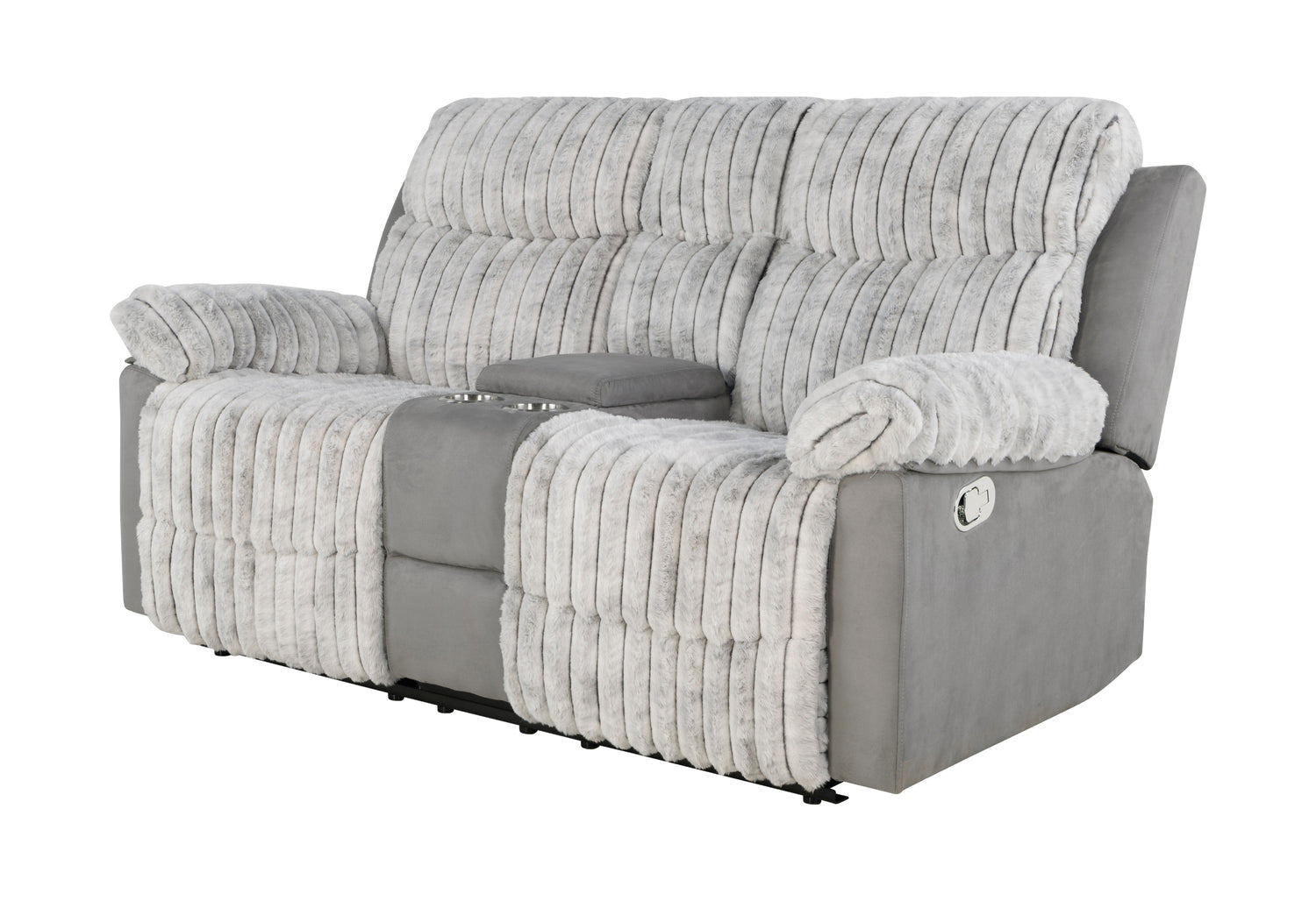 U6028 Grey Console Reclining Loveseat | Global Furniture USA
