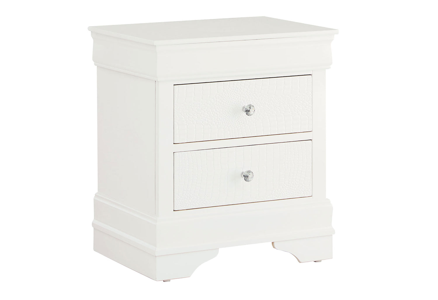 Pompei Metallic White Nightstand | Global Furniture USA - Home Elegance USA