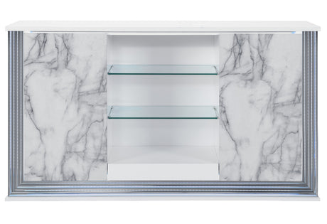 Ylime White Marble Buffet | Global Furniture USA