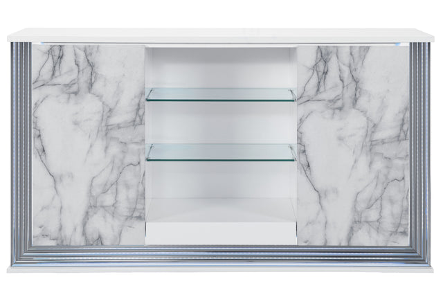 Ylime White Marble Buffet | Global Furniture USA
