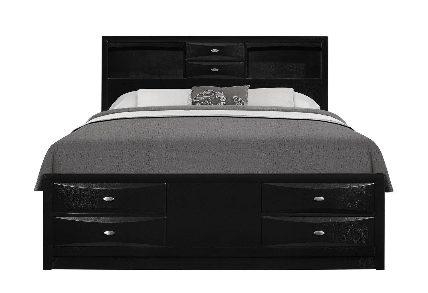 Linda Black Queen Bed with Storage Drawers – Global Furniture USA