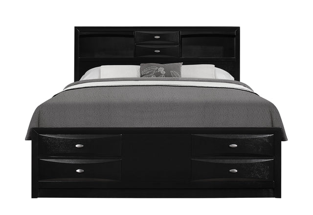 Linda Black Queen Bed with Storage Drawers – Global Furniture USA