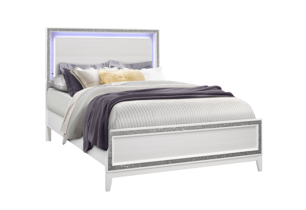 Lily White Queen Bed | Global - Home Elegance USA