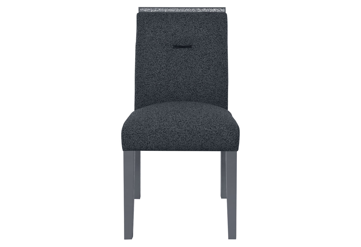 Monaco Dark Grey Dining Table And 4 Monaco Dark Grey Dining Chairs - sold by Home Elegance USA