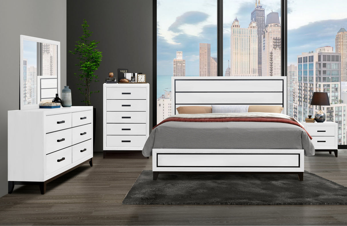 Kate White Full Bed Group - sold by Home Elegance USA