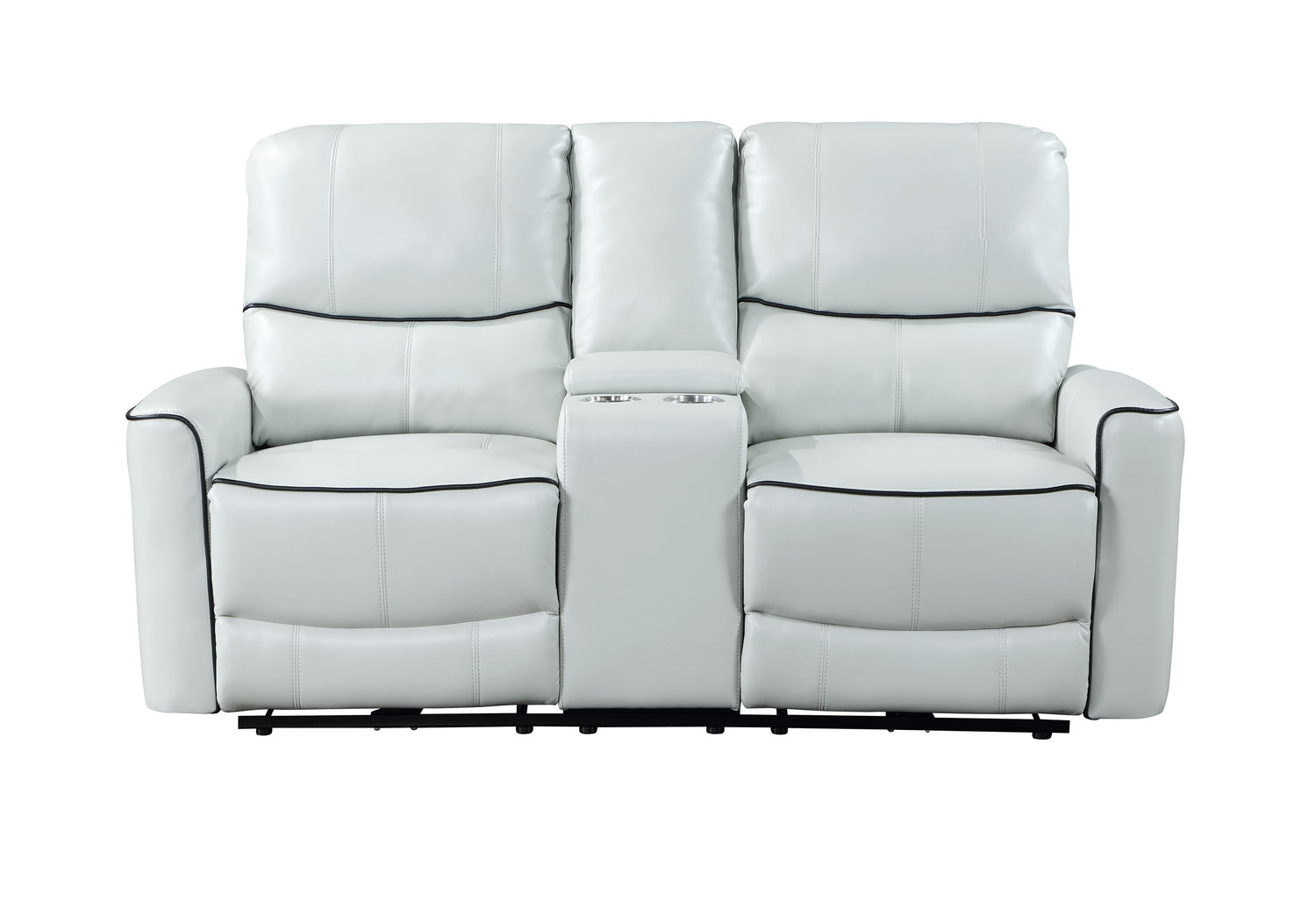 U1790 Light Grey Power Console Reclining Loveseat | Global Furniture USA