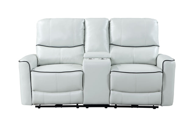 U1790 Light Grey Power Console Reclining Loveseat | Global Furniture USA