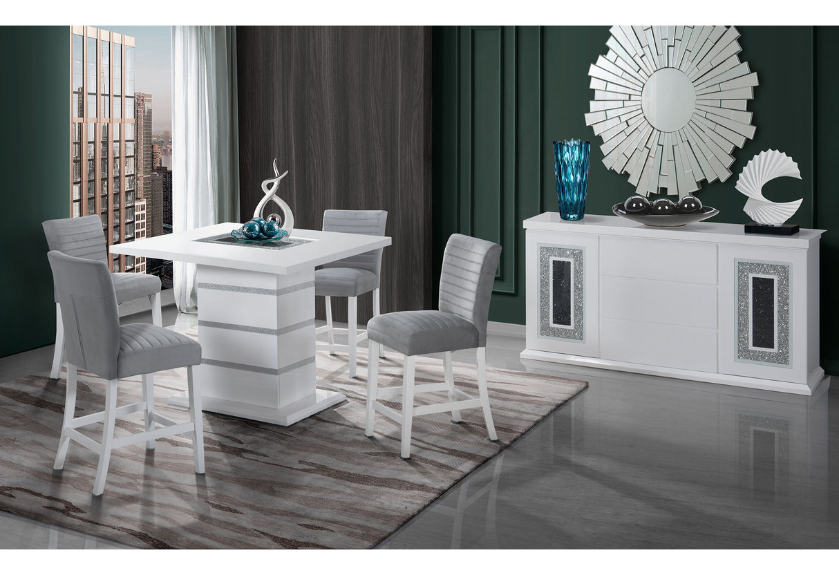 Monaco White Bar Table - Home Elegance USA