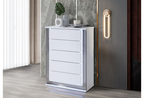Ylime Smooth White Chest With Led | Global