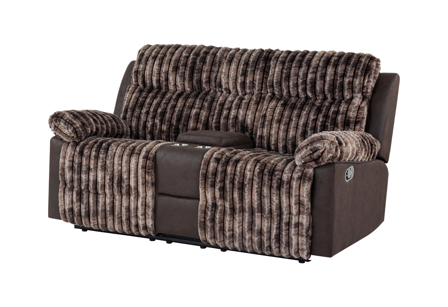 U6028 Brown Console Reclining Loveseat | Global Furniture USA