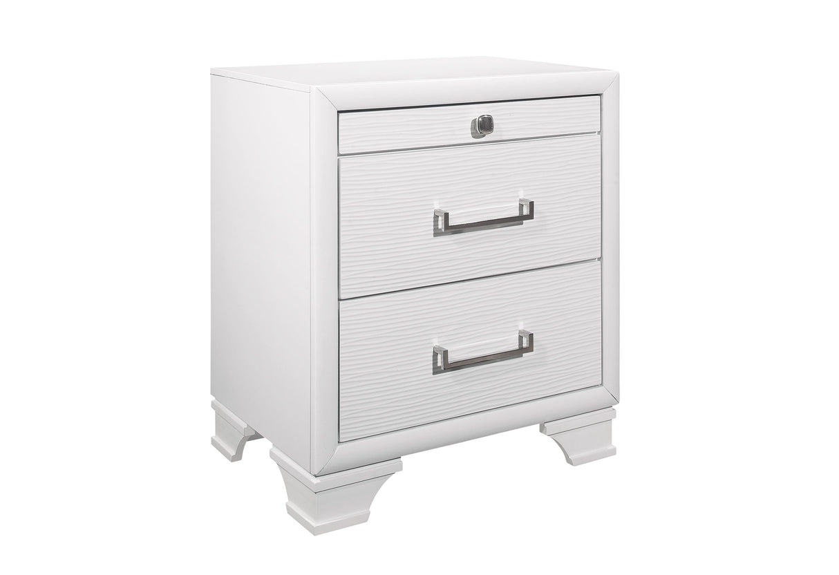 Jordyn White Nightstand | Global Furniture USA - Home Elegance USA