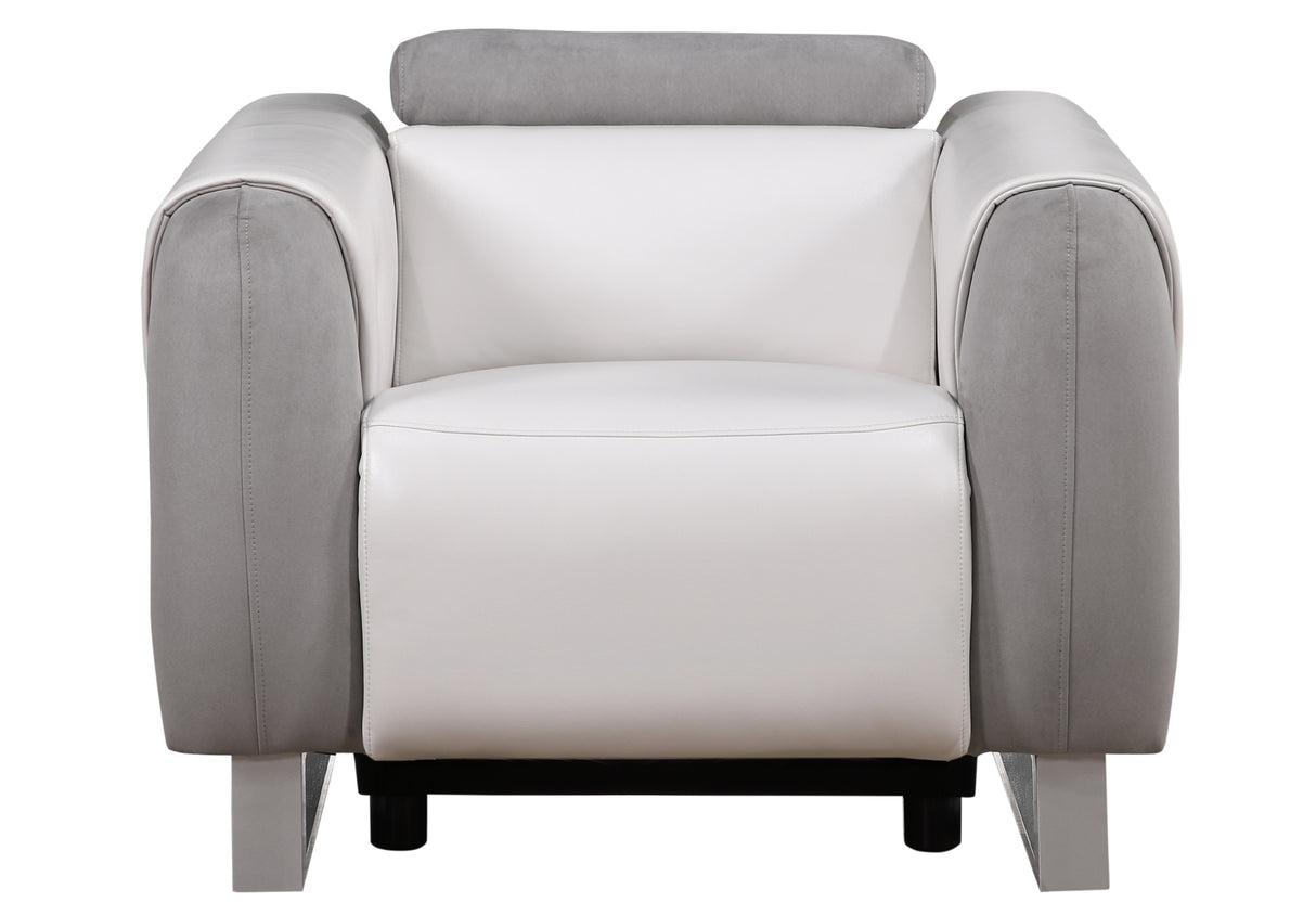 U8520 Blanche White/Grey F06 Power Recliner | Global Furniture USA