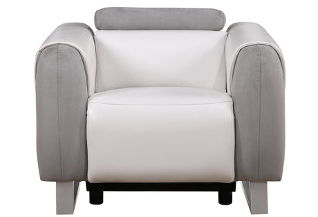 U8520 Blanche White/Grey F06 Power Recliner | Global Furniture USA