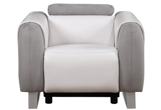 U8520 Blanche White/Grey F06 Power Recliner | Global Furniture USA