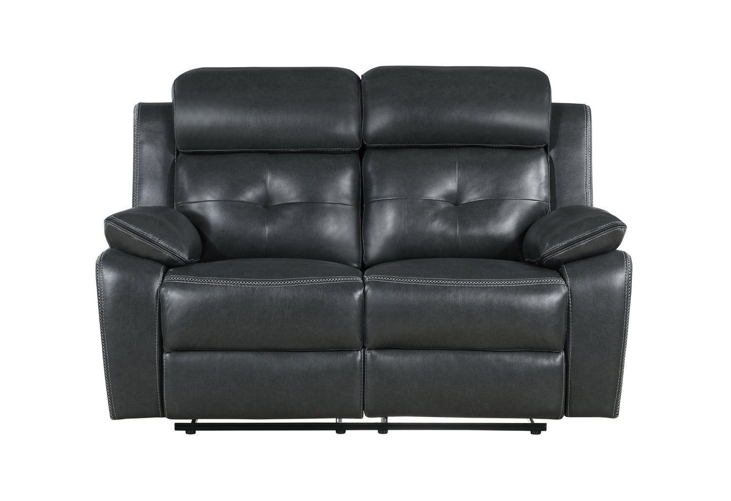 U5050 Grey/Black Welt Reclining Loveseat | Global Furniture USA - Home Elegance USA