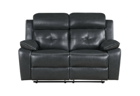 U5050 Grey/Black Welt Reclining Loveseat | Global Furniture USA - Home Elegance USA