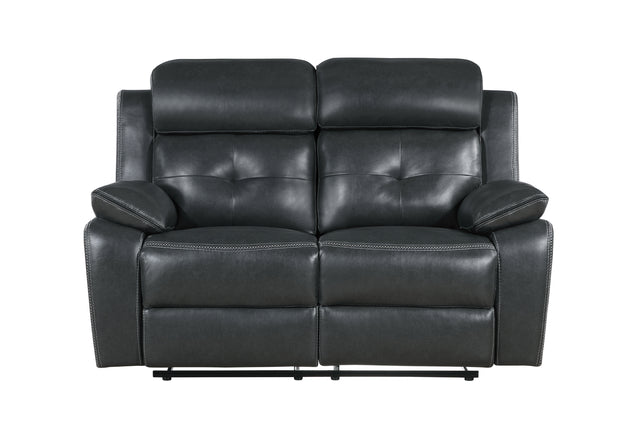 U5050 Grey/Black Welt Reclining Loveseat | Global Furniture USA - Home Elegance USA