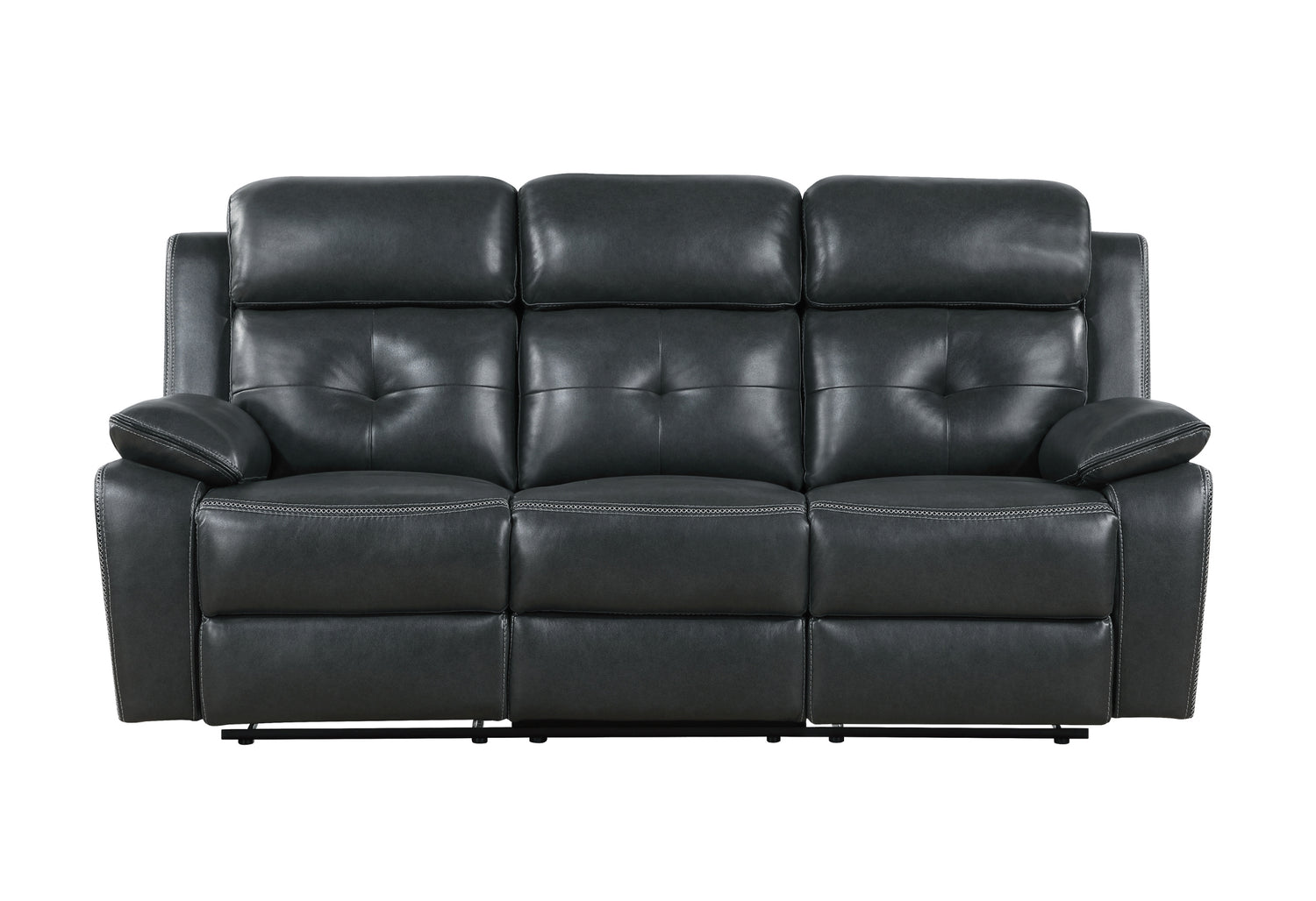 U5050 Grey/Black Welt Reclining Sofa | Global Furniture USA - Home Elegance USA