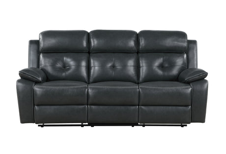U5050 Grey/Black Welt Reclining Sofa | Global Furniture USA - Home Elegance USA