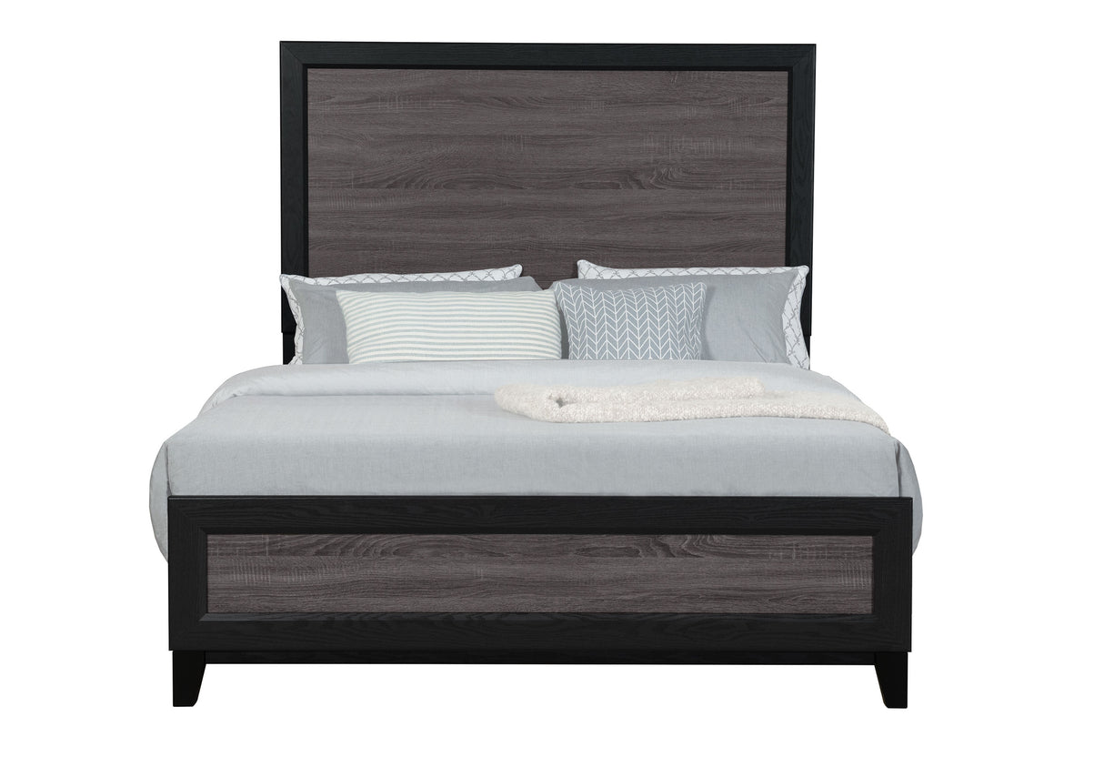 Lisbon Grey And Black Queen Bed | Global - Home Elegance USA