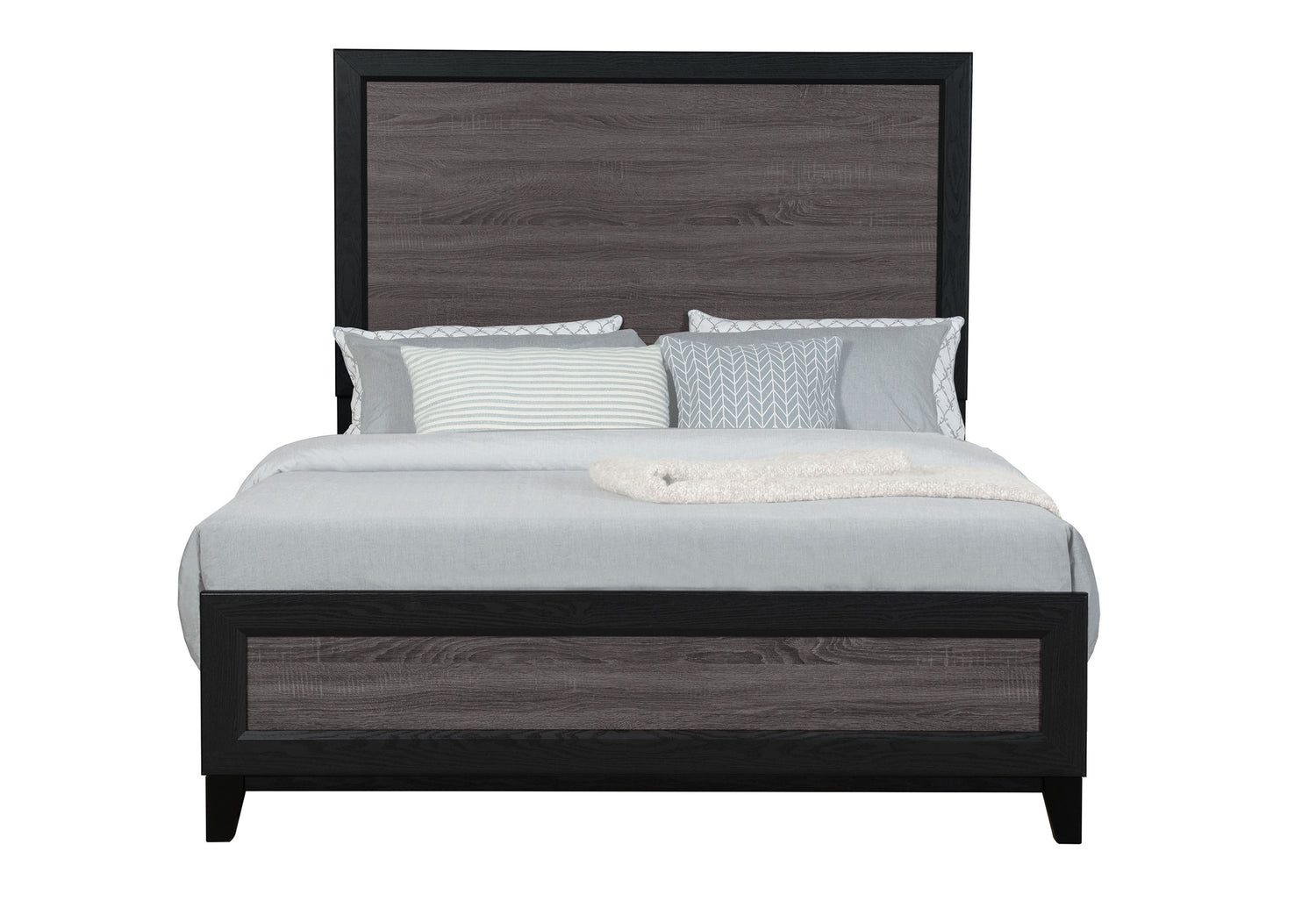 Lisbon Grey And Black Queen Bed | Global - Home Elegance USA