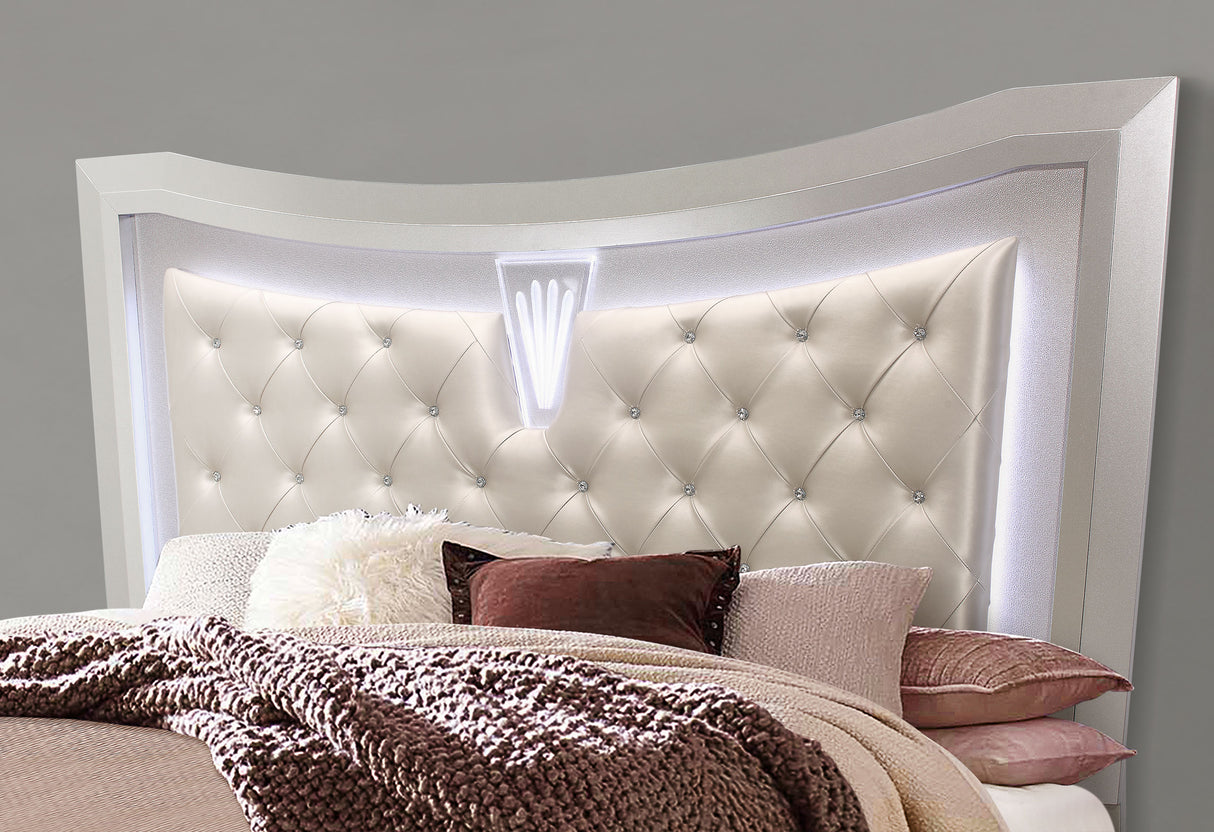 Paris Champagne Queen Bed With Led | Global - Home Elegance USA