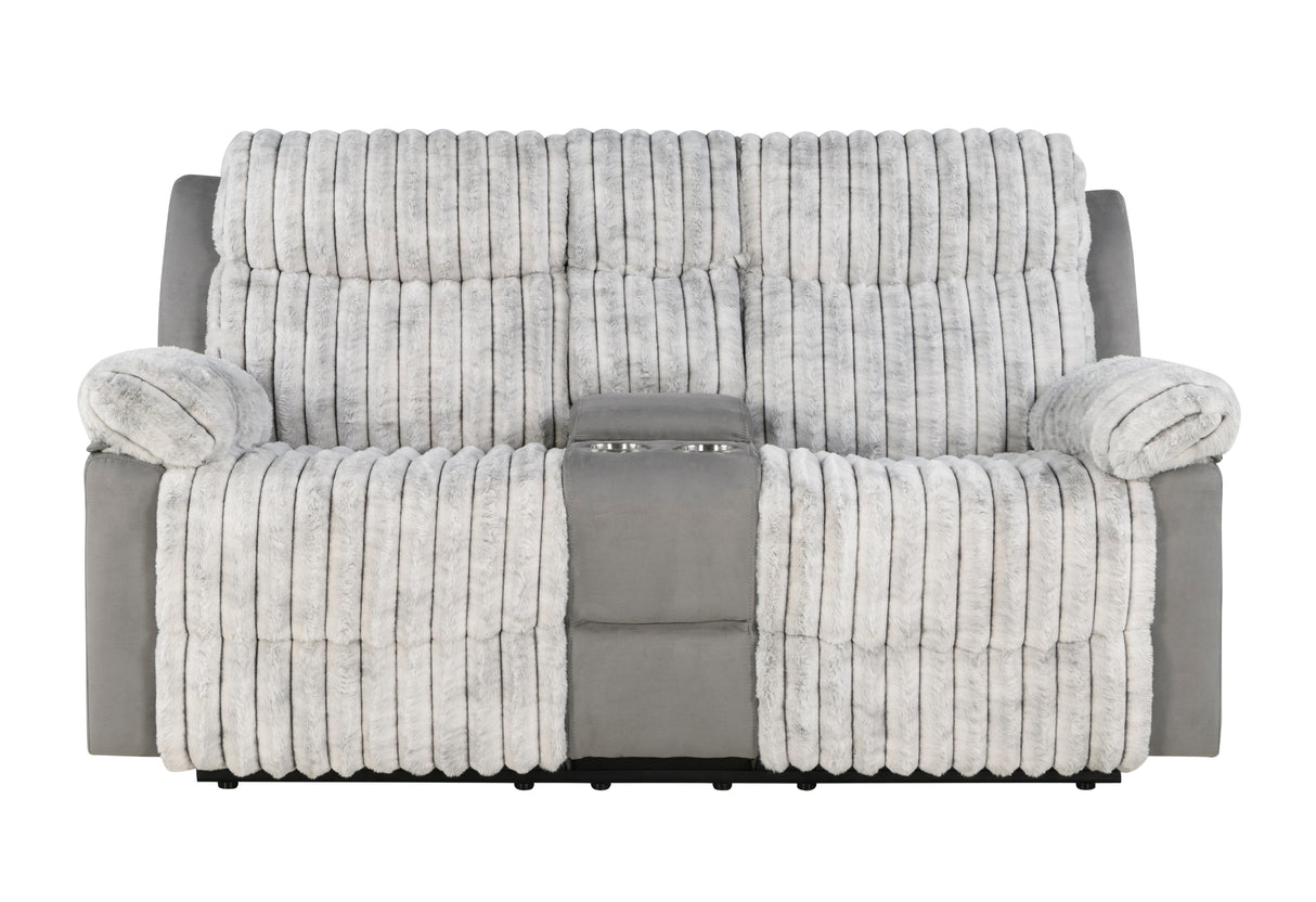 U6028 Grey Console Reclining Loveseat | Global Furniture USA