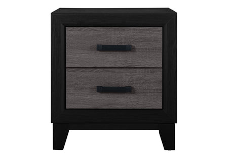 Lisbon Grey And Black Nightstand | Global Furniture USA - Home Elegance USA
