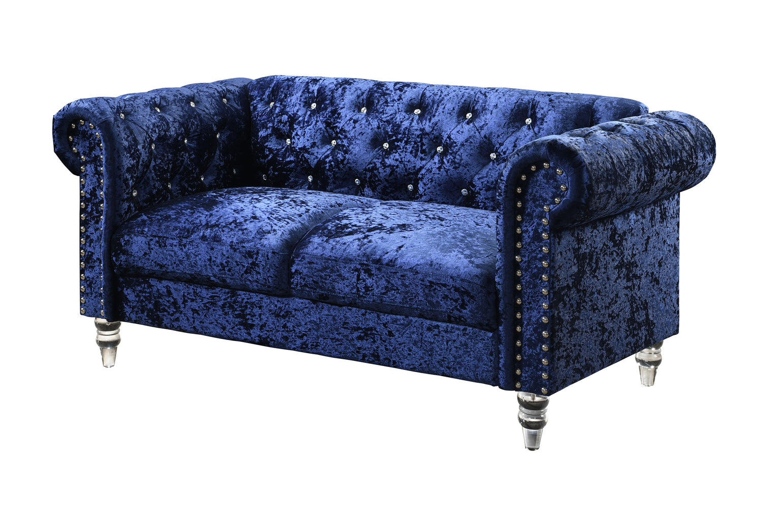 U9550 Blue Velvet Loveseat  | Global Furniture USA